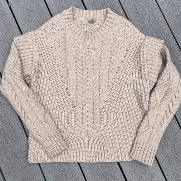 Women's Cable Knit Sweater - Cream - Picture 4 of 7